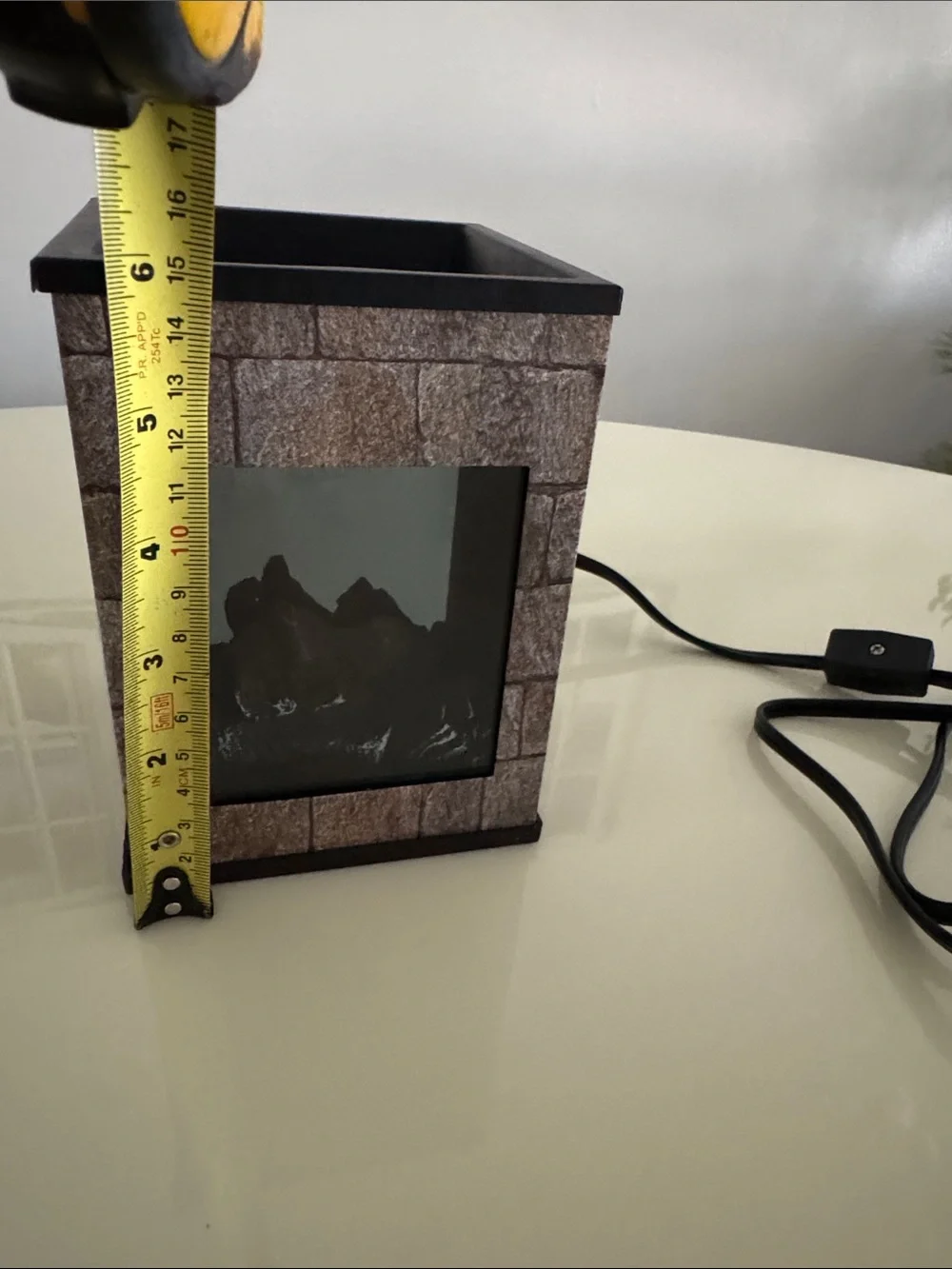 Stone-Effect Electric Tabletop Candle Warmer - Brown
